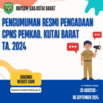 PENGUMUMAN RESMI PENGADAAN CPNS PEMKAB. KUTAI BARAT T.A 2024